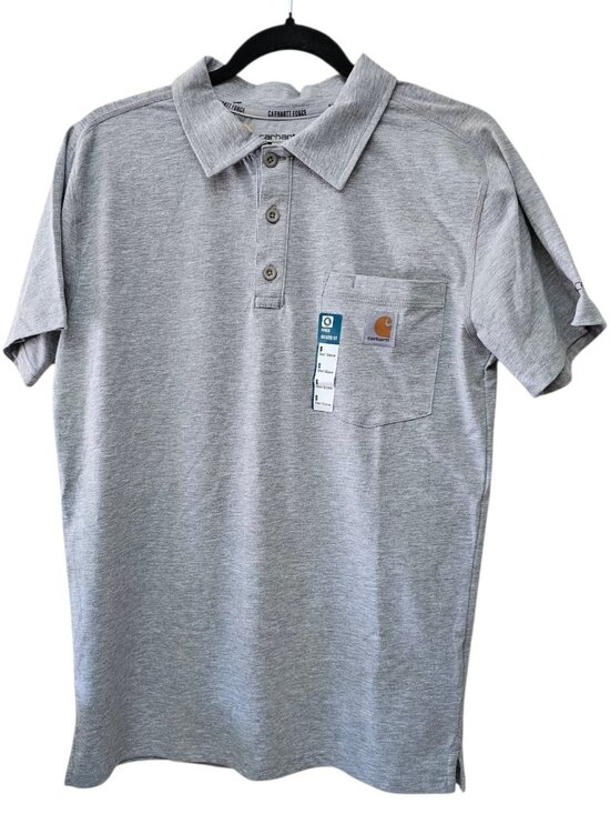 Carhartt Other - Carhartt Men's Force Relaxed Fit Gray Short Sleeve Polo Pocket Shirt SZ S NWT